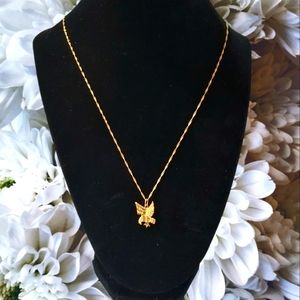 10K Yellow Gold Necklace w/Flying Eagle Charm